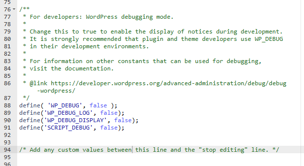 menonaktifkan wp debug